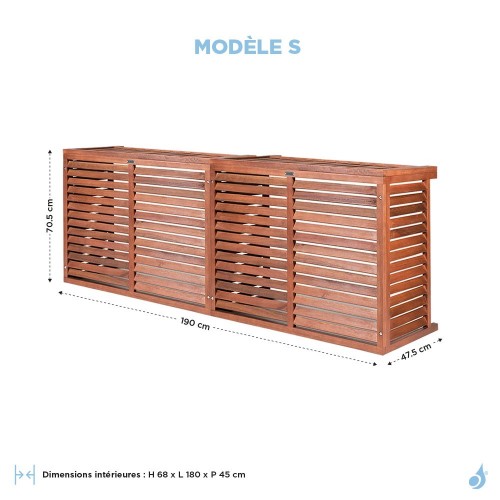 Cache climatisation modèle double latéral en Bois Exotique