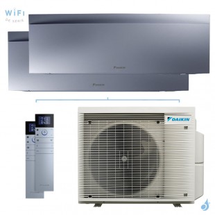 Climatisation bi-split DAIKIN Emura 3 argent FTXJ-AS 4kW taille 2 + 2 - FTXJ20AS + FTXJ20AS + 2MXM40A(9)