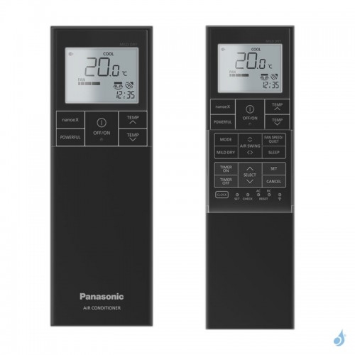 Penta split Etherea Graphite CU-5Z90TBE 9kW tailles 20 + 20 + 20 + 35 + 35 Panasonic CS-XZ20ZKEW-H (x3) + CS-XZ35ZKEW-H (x2)