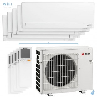 Penta split Mitsubishi MSZ-AY MXZ-5F102VF2 10.2kW tailles 15 + 15 + 20 + 20 + 20 MSZ-AP15VGK (x2) + MSZ-AP20VGK (x3) WiFi