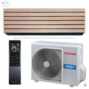 Climatisation mono split Daiseikai 10 3.5kW RAS-B13S4KVDG-E + RAS-13S4AVPG-E WiFi de série Mural Wood Inverter Toshiba