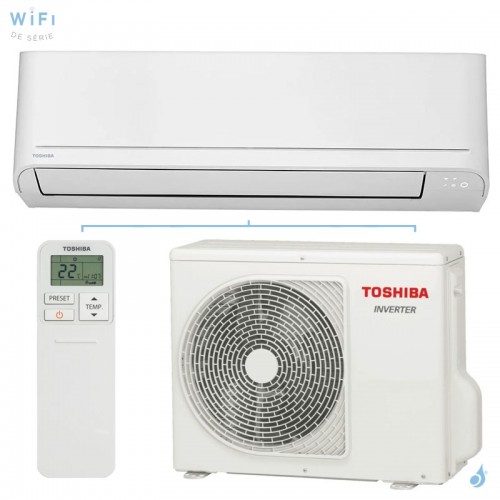 Climatiseur Mono split TOSHIBA Seiya Smart 1.5kW RAS-B05S4KVG-E + RAS-05E2AVG-E PAC Murale WiFi de série