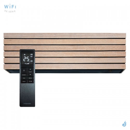 Climatisation Toshiba Daiseikai 10 RAS-B10S4KVDG-E Puissance 2.5kW Multi Split Mural Wood WiFi de série PAC Inverter