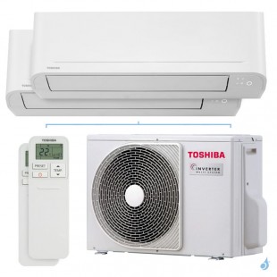 Climatisation bi split TOSHIBA Yukai RAS-2M10G3AVG-E 3.3kW Tailles 15 + 15 Mural RAS-B05E2KVG-E (x2) PAC Inverter