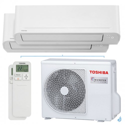 Climatisation bi split TOSHIBA Yukai RAS-2M18G3AVG-E 5.2kW Tailles 15 + 20 Mural RAS-B05E2KVG-E + RAS-B07E2KVG-E PAC Inverter