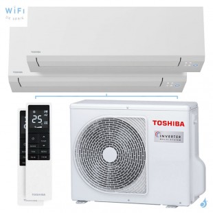 Climatisation bi split Shorai Edge Blanc RAS-2M18G3AVG-E 5.2kW Tailles 15 + 25 Toshiba WiFi RAS-M05G3KVSG-E + RAS-B10G3KVSG-E