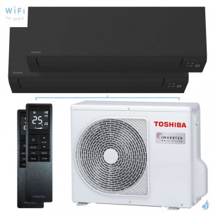 Climatisation bi split Shorai Edge Noir RAS-2M18G3AVG-E 5.2kW Tailles 20 + 20 Toshiba WiFi RAS-B07G3KVSGB-E (x2)