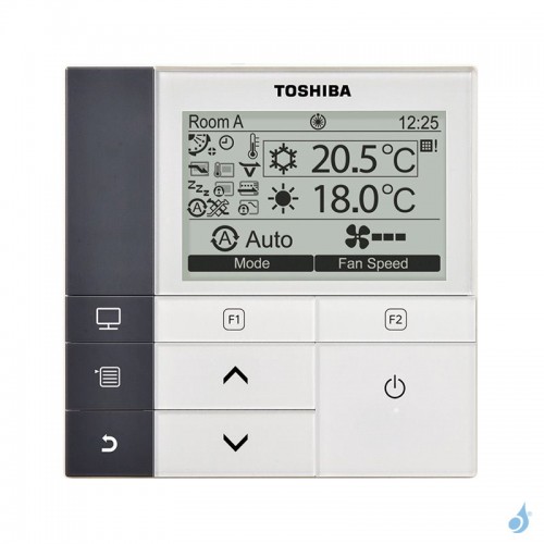 Climatiseur bi split Toshiba cassette RAS-2M10G3AVG-E 3.3kW Tailles 25 + 25 RAS-M10U2MUVG-E (x2) commande RB-RWS21-E