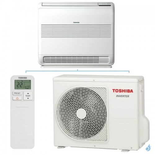 Climatiseur Console Toshiba 2.5kW RAS-B10J2FVG-E + RAS-10J2AVSG-E1 Monosplit double-flux J2 PAC air-air Réversible Silencieuse