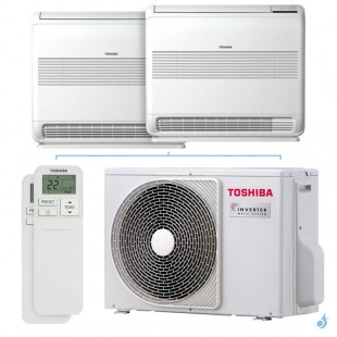 Climatiseur bi split Toshiba console RAS-2M14G3AVG-E 4.0kW Tailles 25 + 25 RAS-B10J2FVG-E (x2) Console double-flux