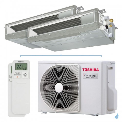 Climatiseur bi split Toshiba gainable RAS-2M10G3AVG-E 3.3kW Tailles 20 + 20 RAS-M07U2DVG-E (x2) Gainable Compact