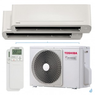 Climatisation bi split TOSHIBA Naka RAS-2M10G3AVG-E 3.3kW Tailles 15 + 15 Mural Seiya Classic RAS-B05B2KVG-E (x2)