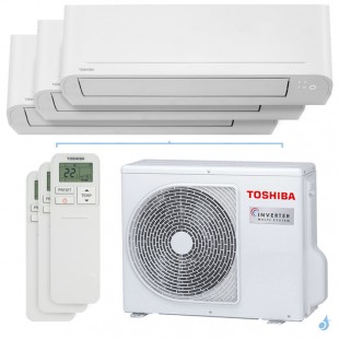 Climatiseur tri split TOSHIBA Yukai RAS-3M18G3AVG-E 5.2kW Tailles 15 + 15 + 20 RAS-B05E2KVG-E (x2) + RAS-B07E2KVG-E