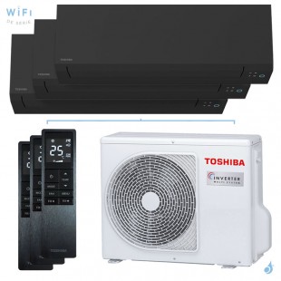 Tri split Toshiba Shorai Edge Noir RAS-3M18G3AVG-E 5.2kW Tailles 15 + 20 + 25 RAS-M05G3KVSGB-E + RAS-B07G3KVSGB-E + B10G3KVSGB