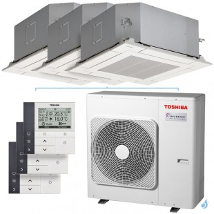 Tri split Toshiba cassette RAS-3M26G3AVG-E 7.0kW Tailles 25 + 25 + 25 RAS-M10U2MUVG-E (x3) commande RB-RWS21-E