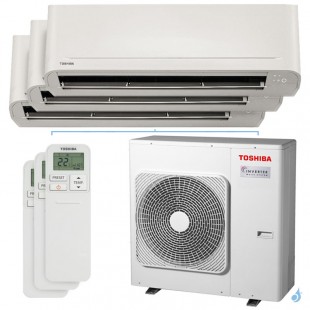 Climatisation tri split TOSHIBA Naka RAS-3M26G3AVG-E 7.0kW Tailles 15 + 20 + 35 RAS-B05B2KVG-E + RAS-B07B2KVG-E +RAS-B13B2KVG-E