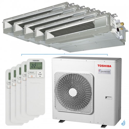 Penta split Toshiba gainable RAS-5M34G3AVG-E 10kW Tailles 20 + 20 + 20 + 20 + 20 RAS-M07U2DVG-E (x5) Gainable Compact