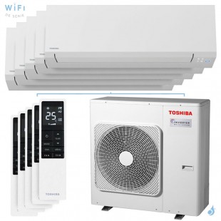 Penta split Shorai Edge Blanc RAS-5M34G3AVG-E 10kW Taille 15 + 20 + 20 + 20 + 25 PAC air-air Toshiba (5 sorties)