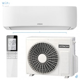 Climatiseur HITACHI AirHome 400 3.5kW RAK-DJ35RHAE + RAC-DJ35WHAE Mono Split Mural WiFi de série PAC air-air Inverter