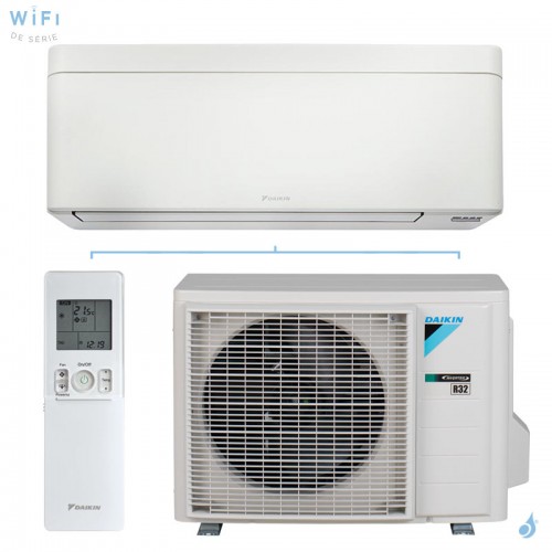 Climatisation mono split DAIKIN Stylish Blanc 2.0kW FTXA20CW + RXA20A8 Mural FTXA-CW WiFi de série PAC air-air Inverter