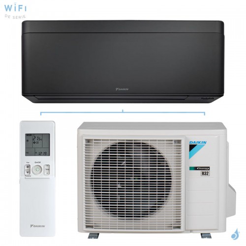 Climatisation mono split DAIKIN Stylish Noir 2.0kW FTXA20CB + RXA20A8 Mural FTXA-CB WiFi de série PAC air-air Inverter