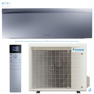 Climatisation mono split DAIKIN Emura 3 Argent 5.0kW FTXJ50AS + RXJ50A FTXJ-AS WiFi Pompe à chaleur Réversible et silencieuse