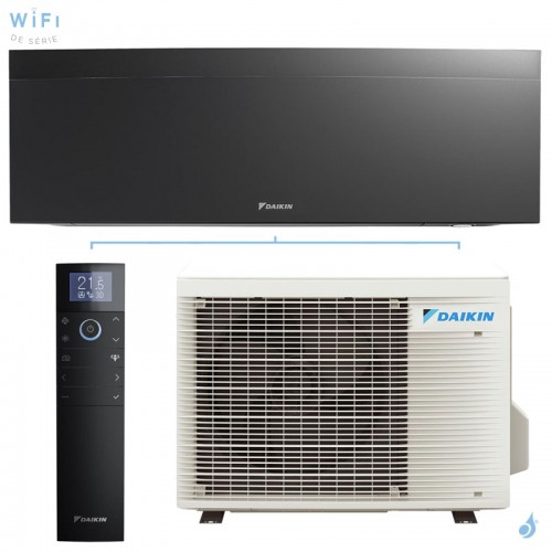 Climatisation mono split DAIKIN Emura 3 Noire 2.0kW FTXJ20AB + RXJ20A FTXJ-AB WiFi Pompe à chaleur Réversible et silencieuse