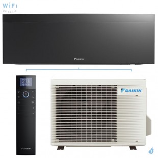 Climatisation mono split DAIKIN Emura 3 Noire 2.5kW FTXJ25AB + RXJ25A FTXJ-AB WiFi Pompe à chaleur Réversible et silencieuse