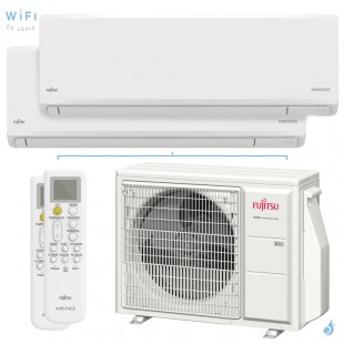 Climatisation bi split FUJITSU Mural KNCA AOYG18KBTA2 5kW tailles 20 + 25 Mural compact WiFi de série ASEH07KNCA + ASEH09KNCA