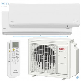 Climatisation bi split FUJITSU Mural KNCA AOYG24KBTA3 6.8kW tailles 25 + 35 Mural compact WiFi de série ASEH09KNCA + ASEH12KNCA