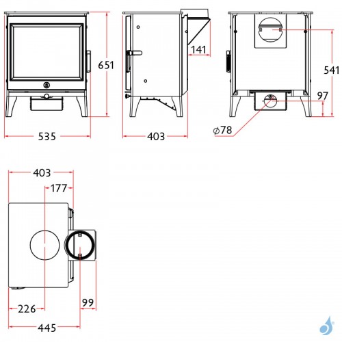 Poêle à bois Charnwood Cranmore 7 Puissance 7kW