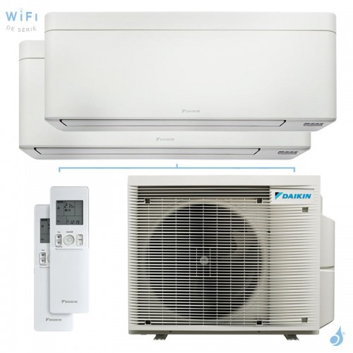 Climatisation bi split DAIKIN Stylish 2MXM40A9 FTXA-CW 4kW tailles 15 + 15 Blanc CTXA15CW + CTXA15CW