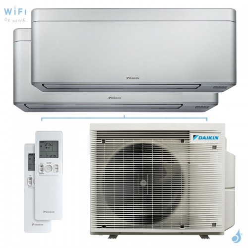 Climatisation bi split DAIKIN Stylish 2MXM40A9 FTXA-CS 4kW tailles 15 + 15 Argent CTXA15CS + CTXA15CS