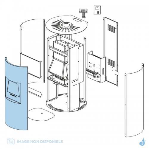 Porte entière pour poêle à hydrogène Flam'in