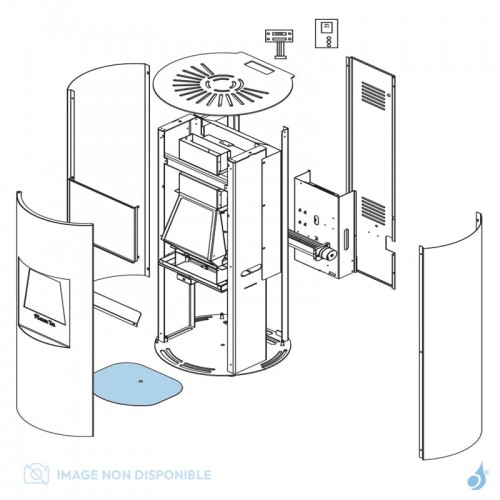 Plaque de protection INOX G220 pour poêle à hydrogène Flam'in